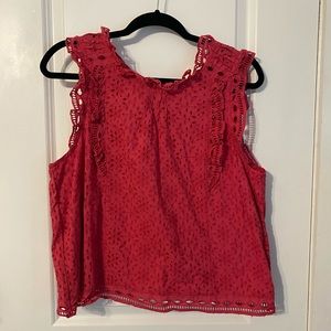 Anthropologie MAEVE Pink Eyelet Top